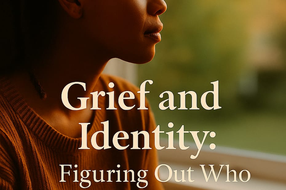 A cozy photograph of sunlight shining through a window onto an African American woman, representing healing, reflection, and rediscovering identity after loss.