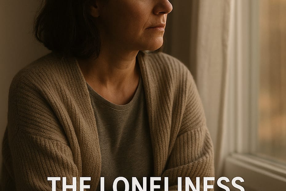 Woman sitting quietly by a window reflecting on the loneliness of widowhood